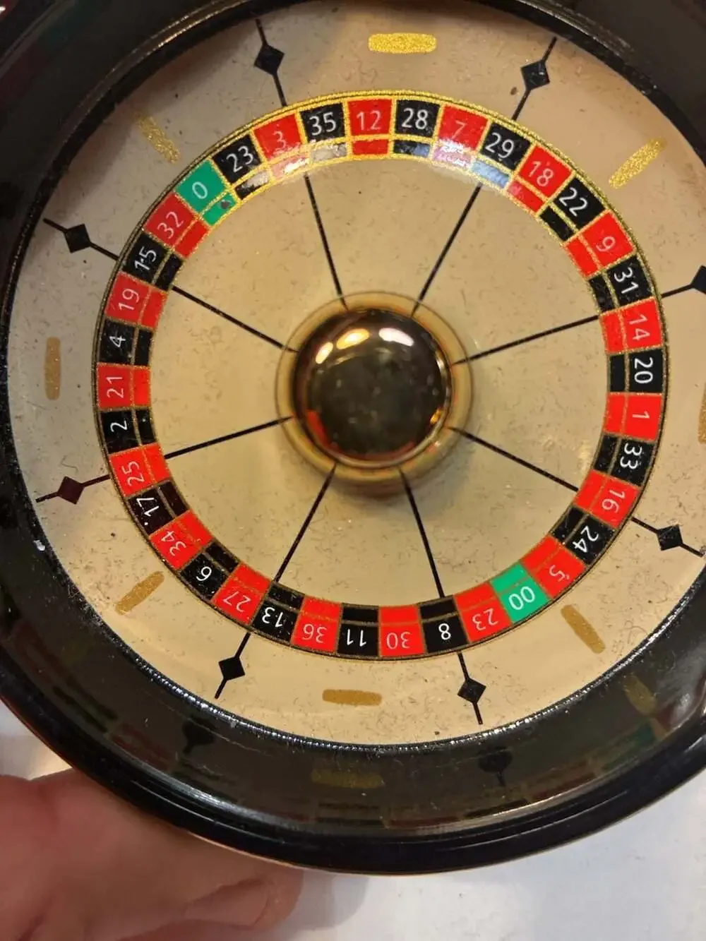 Vintage Las Vegas Themed Ceramic Roulette Wheel Ashtray